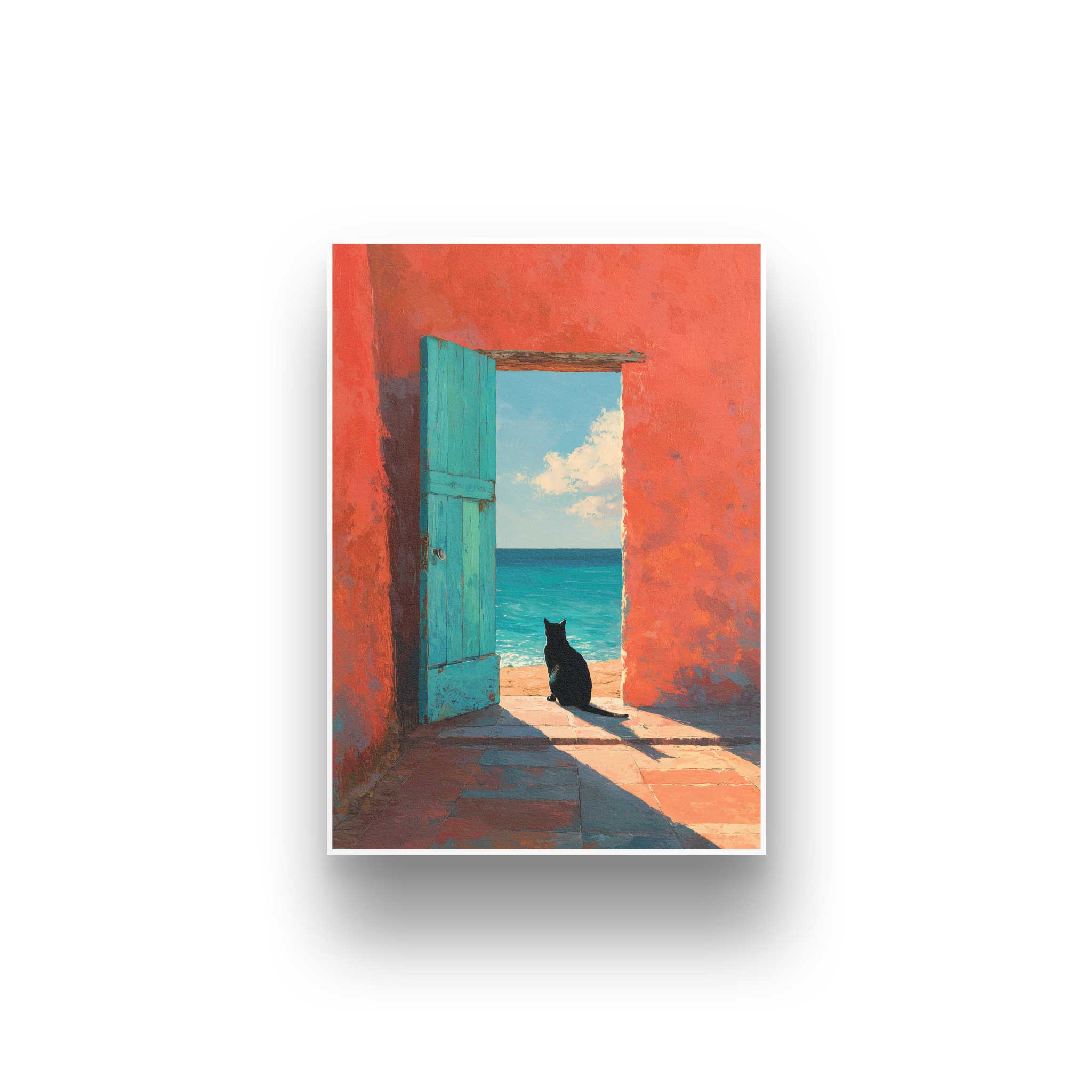 Frontale Produktansicht des Fine-Art-Posters im Layout-Design mit dem umlaufenden weißen Galerie-Rand vor einem neutralen Studiohintergrund.