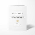 Geburtstagskarte „Herzlichen Glückwunsch" B6 mit Antiqua-Typografie und Goldakzenten