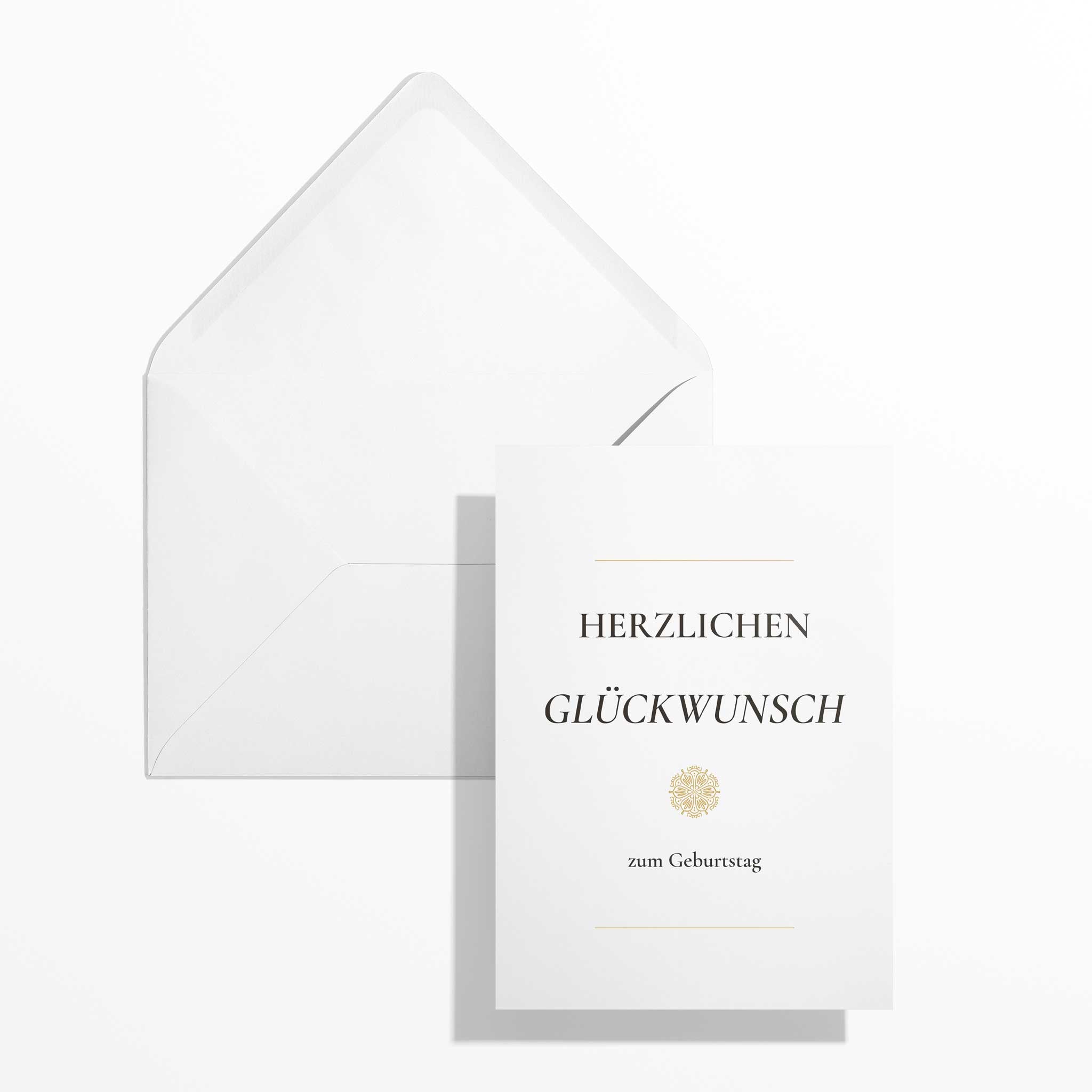 Geburtstagskarte „Herzlichen Glückwunsch" mit Umschlag