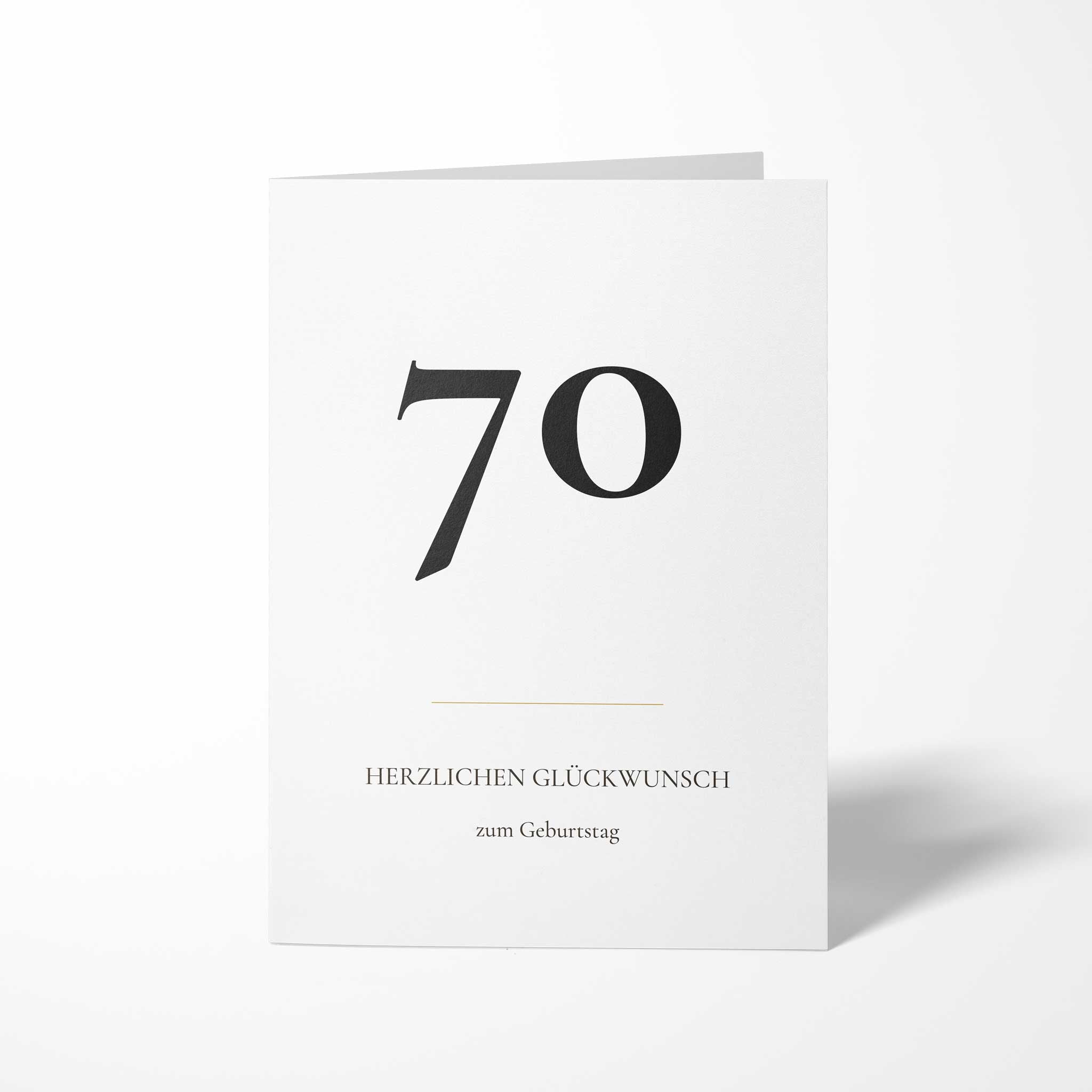 Geburtstagskarte zum 70. Geburtstag B6